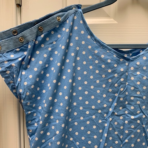 MATERNITY! Blue Polka Dot Stylish delivery hospital gown - Picture 2 of 6